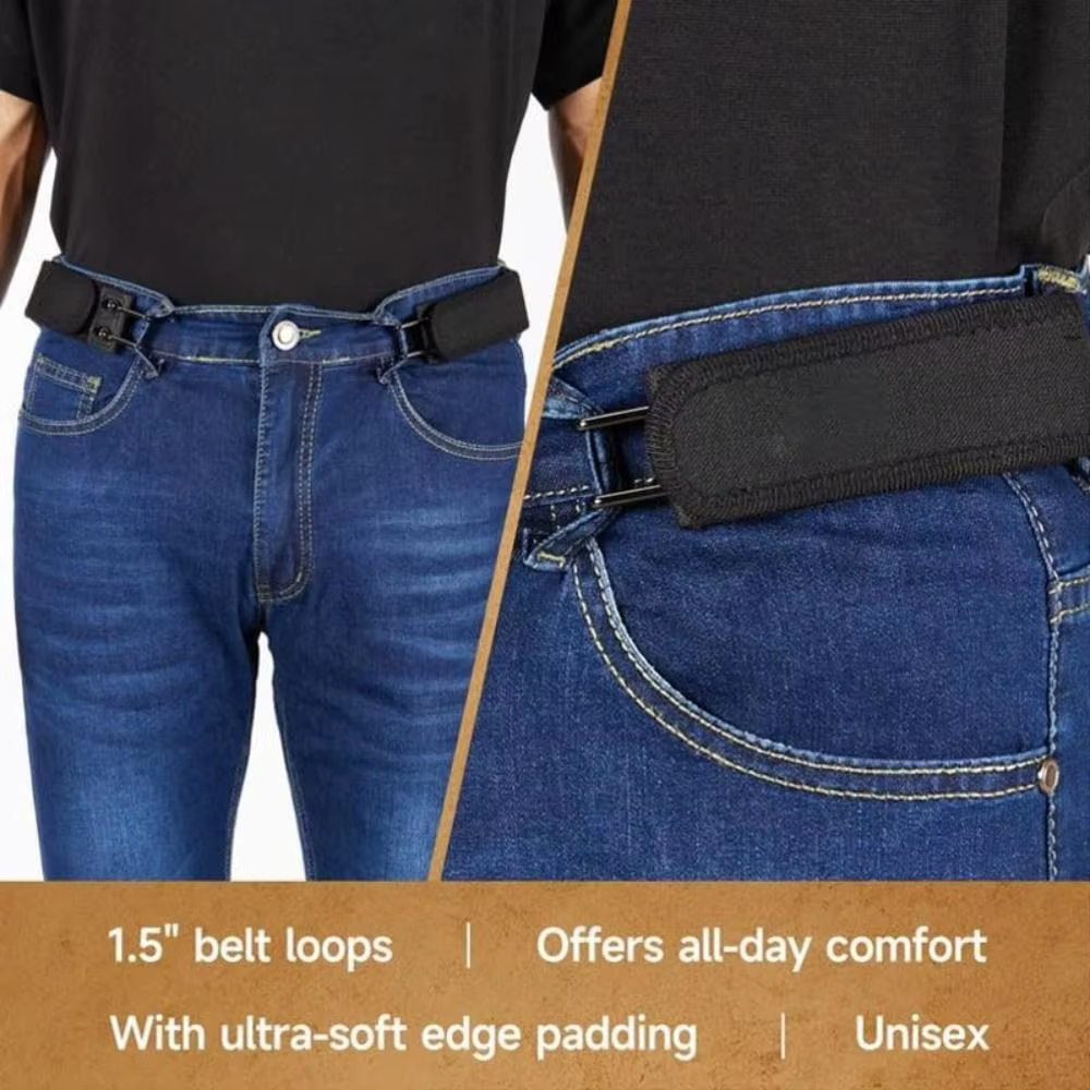 Ceinture élastique réglable en métal avec boucle invisible pour hommes et femmes, ceinture sans bouc