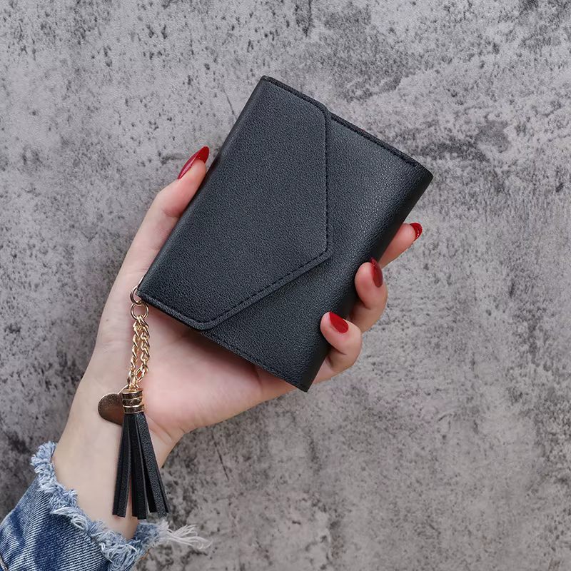 Porte-cartes personnalisé en cuir PU | Portefeuille personnalisé avec initiales pour femmes | Ca