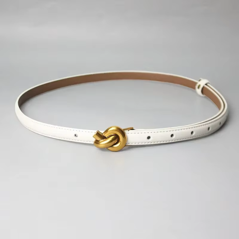Ceintures à boucle de noeud de ceinture en cuir véritable de conception simple pour jeans habillés