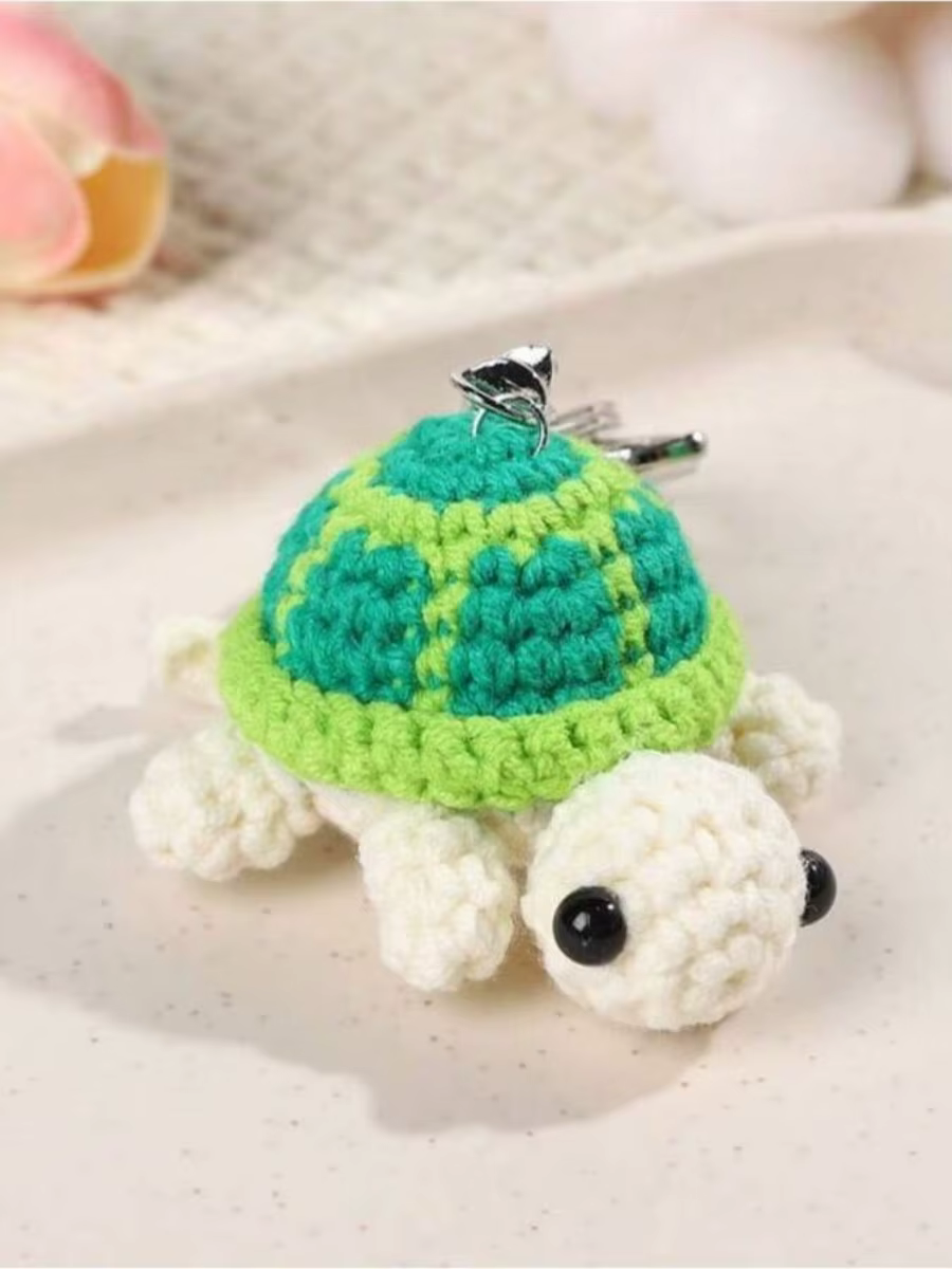 Porte-clés tortue en crochet fait main, amigurumi, porte-clés tortue pour sac, porte-clés de voiture