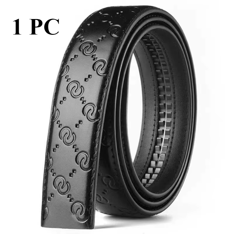 Ceinture Double G en cuir PU pour hommes, 2 pièces, sans boucle, 3.5cm de largeur, haute qualité, bo