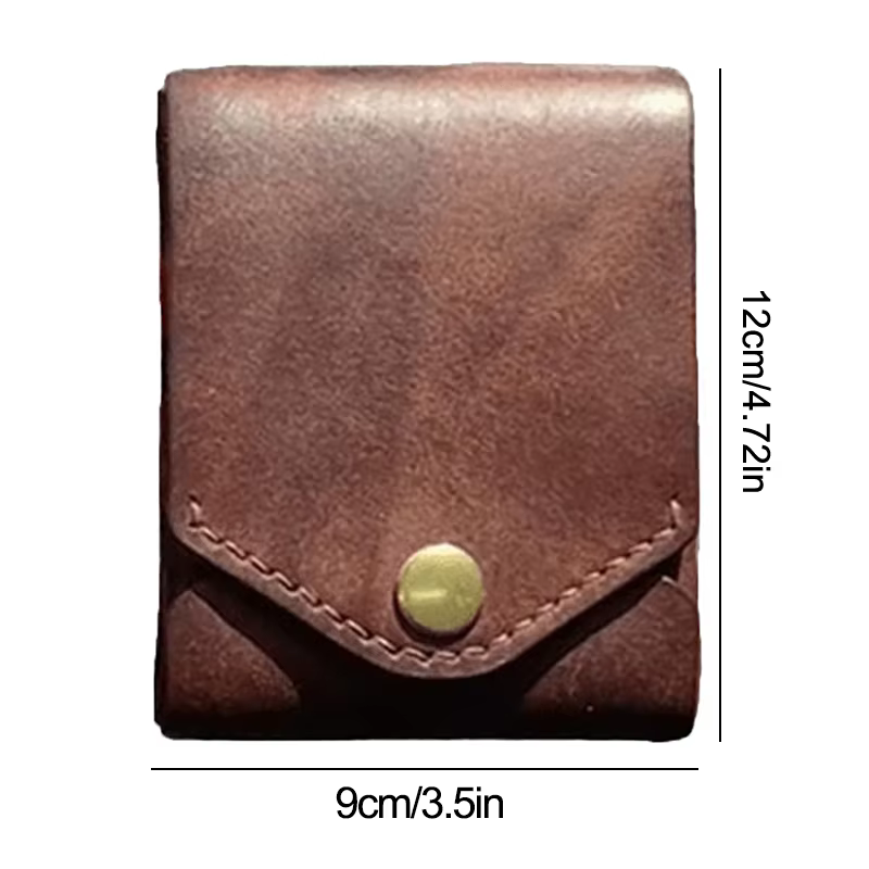 Portefeuille compact multifonctionnel, porte-cartes/portefeuille en cuir fait main, petit portefeuil