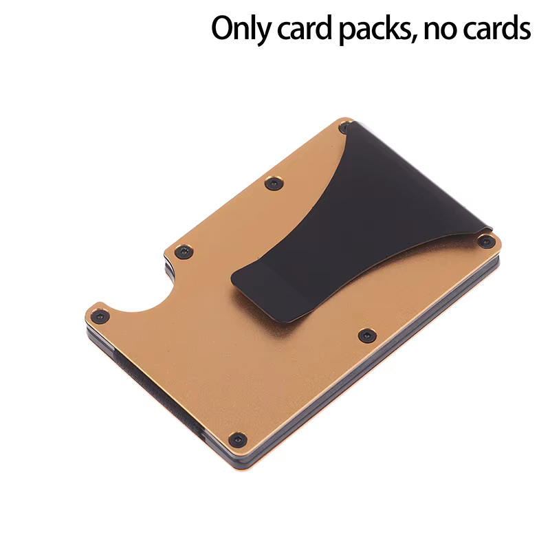 Portefeuille fin minimaliste pour hommes et femmes, blocage RFID, résistant aux rayures, porte-carte