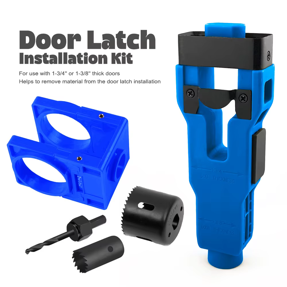 Kit d'installation de loquet de porte | Pour portes de 1-3/4" et 1-3/8" | Outil de sciage à trou