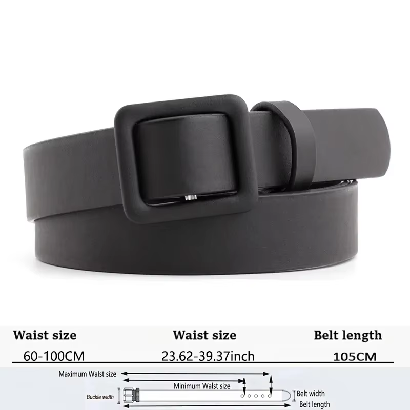 Ceinture pour pantalon femme en cuir PU noir, ceinture de taille tendance de haute qualité, ceinture