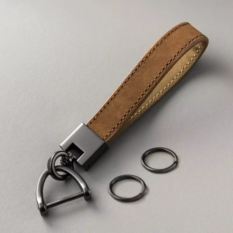 Porte-clés de voiture minimaliste de luxe, en cuir, boucle, accessoires d'intérieur de voiture, cade