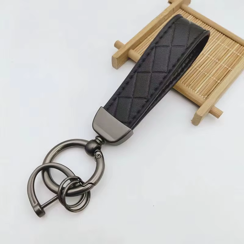 Porte-clés de voiture en Faux cuir de luxe, élégant, couleur unie, étanche, pendentif pour sac à dos