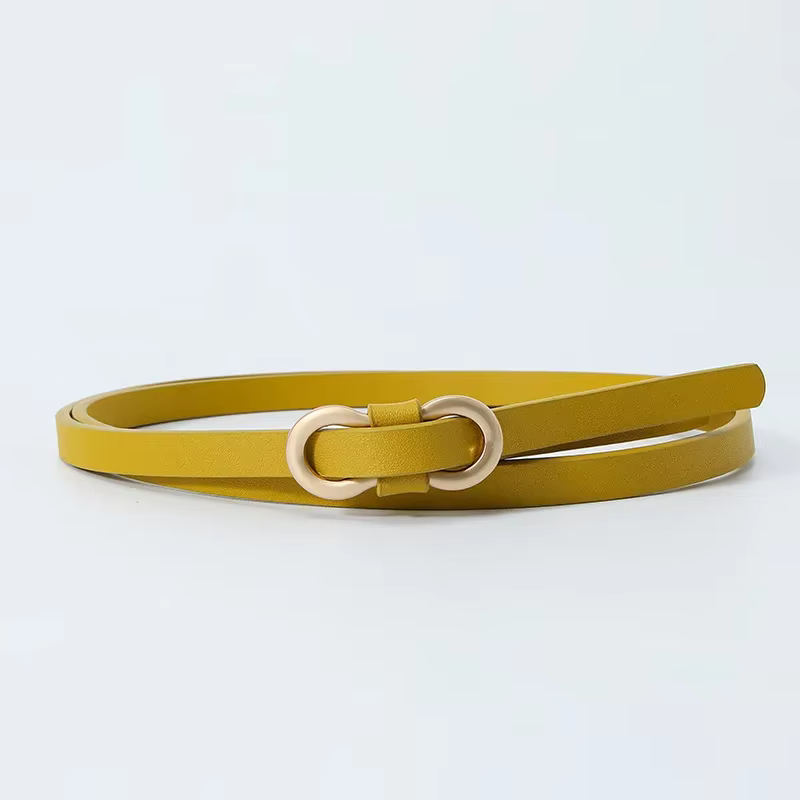 Ceinture nouée en cuir PU vintage pour femme, ceinture de robe décorative, environnement fin, couleu