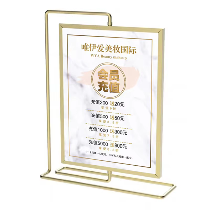 A4 6 pouces métal acrylique signe support Table Menu support présentoir cadre d'affiche pour Table b