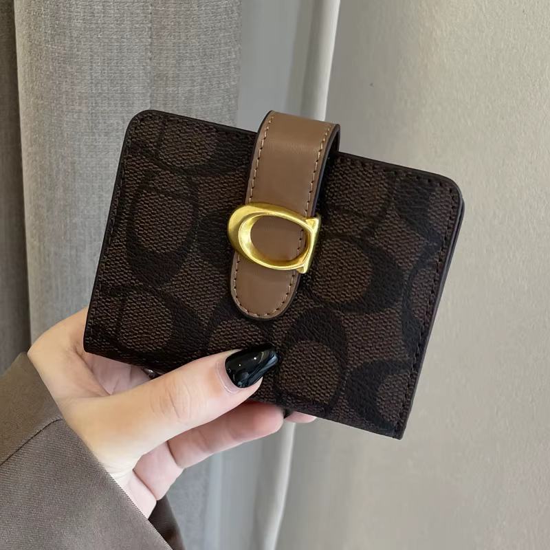 Portefeuille imprimé pour femme, porte-cartes accordéon, fermeture éclair, multifonctionnel, pince à
