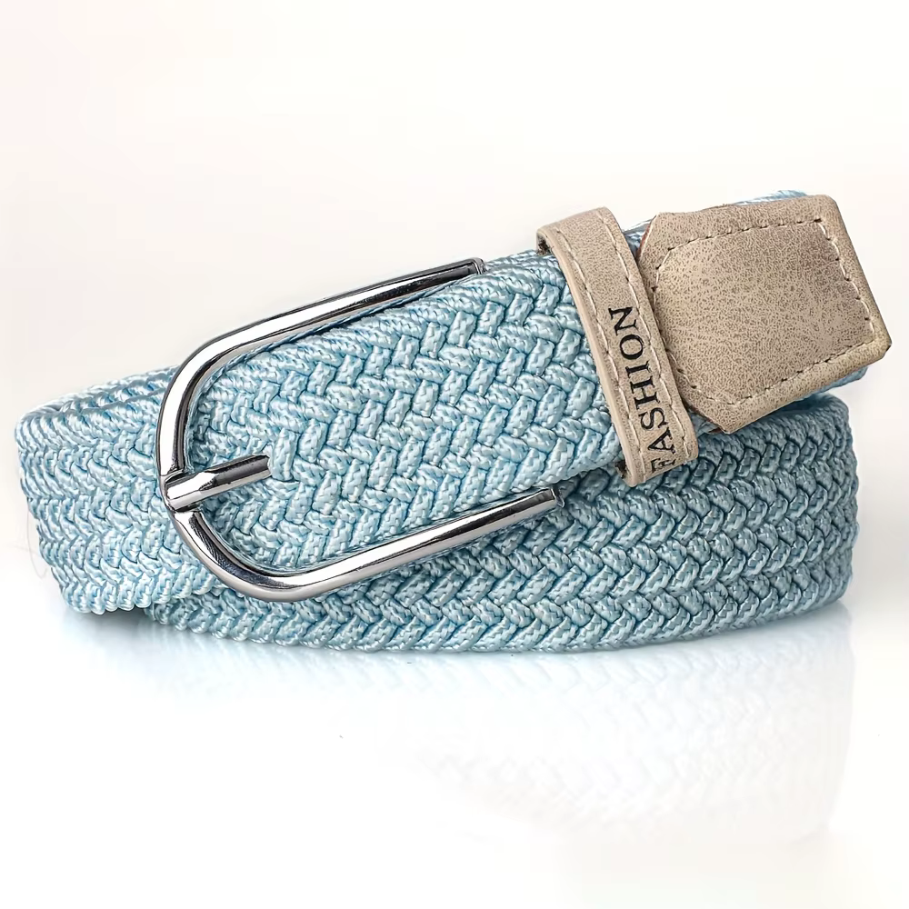 Ceinture élastique pour femmes, décontractée, mode, boucle ardillon, extensible, tressée, extensible