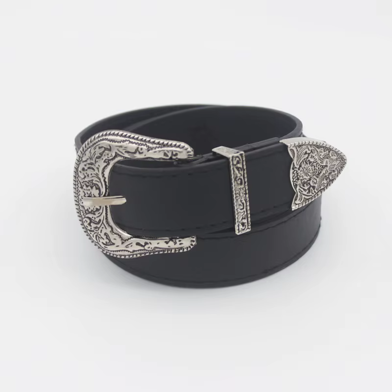 Ceinture occidentale Vintage réglable pour femmes, Style Cowgirl, ceinture à boucle gravée pour pant