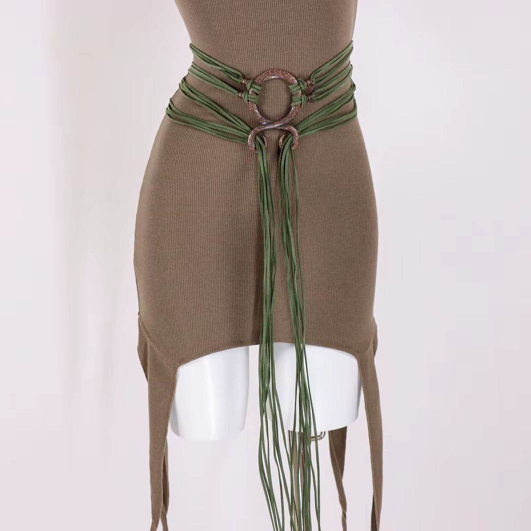 Ceinture longue à nœuds médiévale pour femmes, ceinture à nœuds style sorcière nordique, accessoires