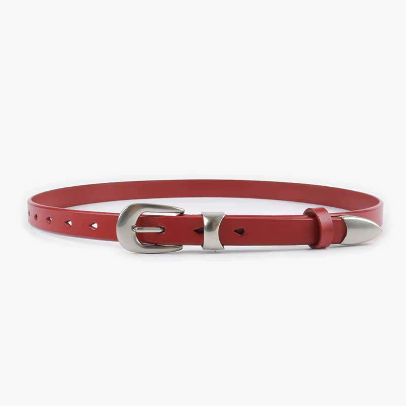 Ceinture pour femme en cuir de vachette à grain fin 2026 10