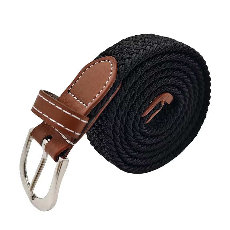 Ceinture élastique en toile unisexe pour sorties décontractées, bande élastique tissée, fête, déplac