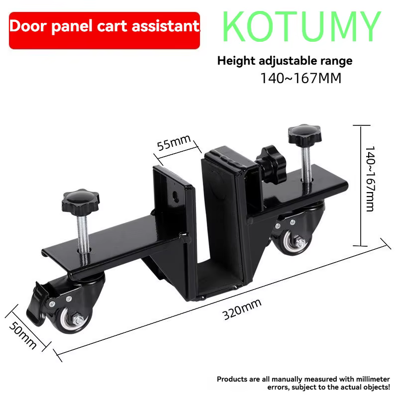 Chariot de levage de porte, kit d'installation de porte réglable, outil de levage de porte avec roue