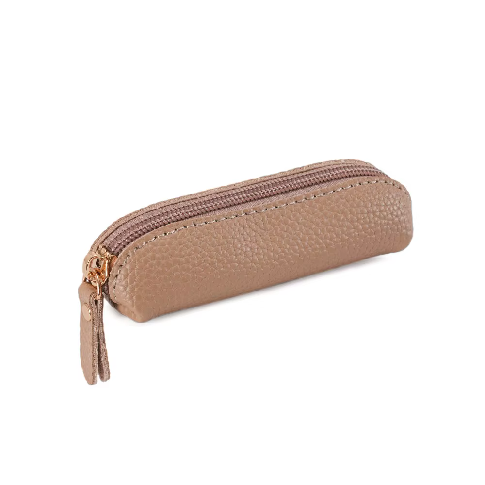 Portefeuille miniature en cuir PU, design compact, fermeture à glissière, porte-monnaie à glissière,