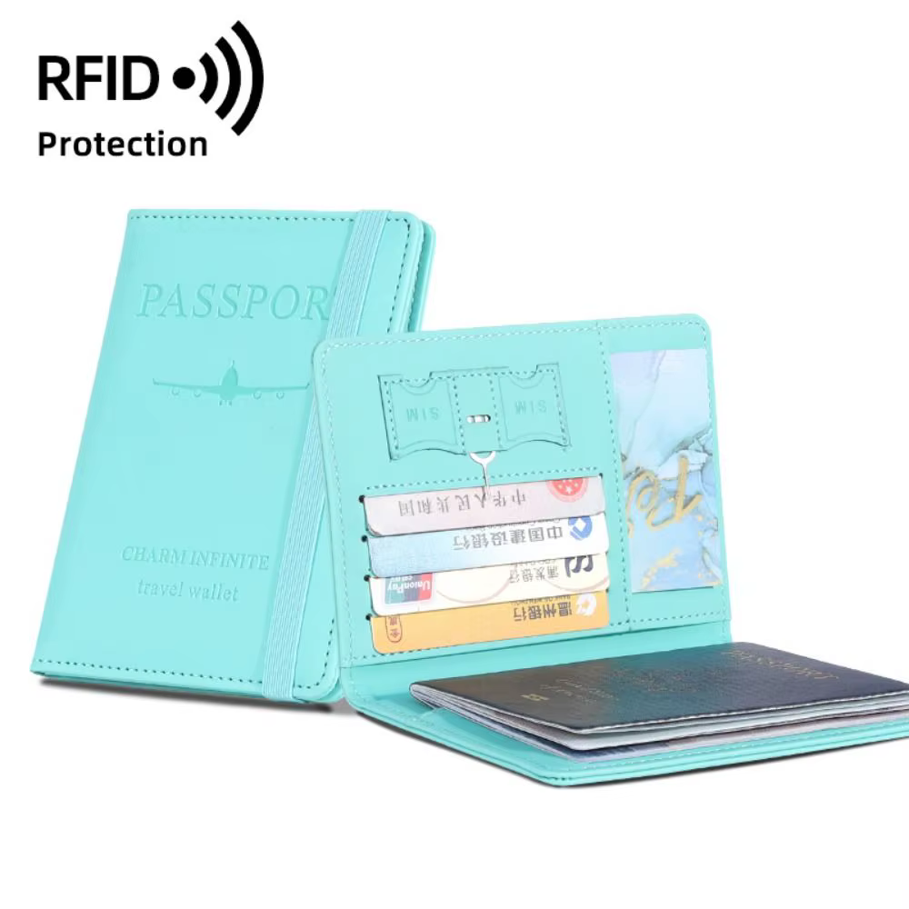 Porte-passeport en cuir PU avec RFID, étui de rangement pour passeport et certificats, housse de pro