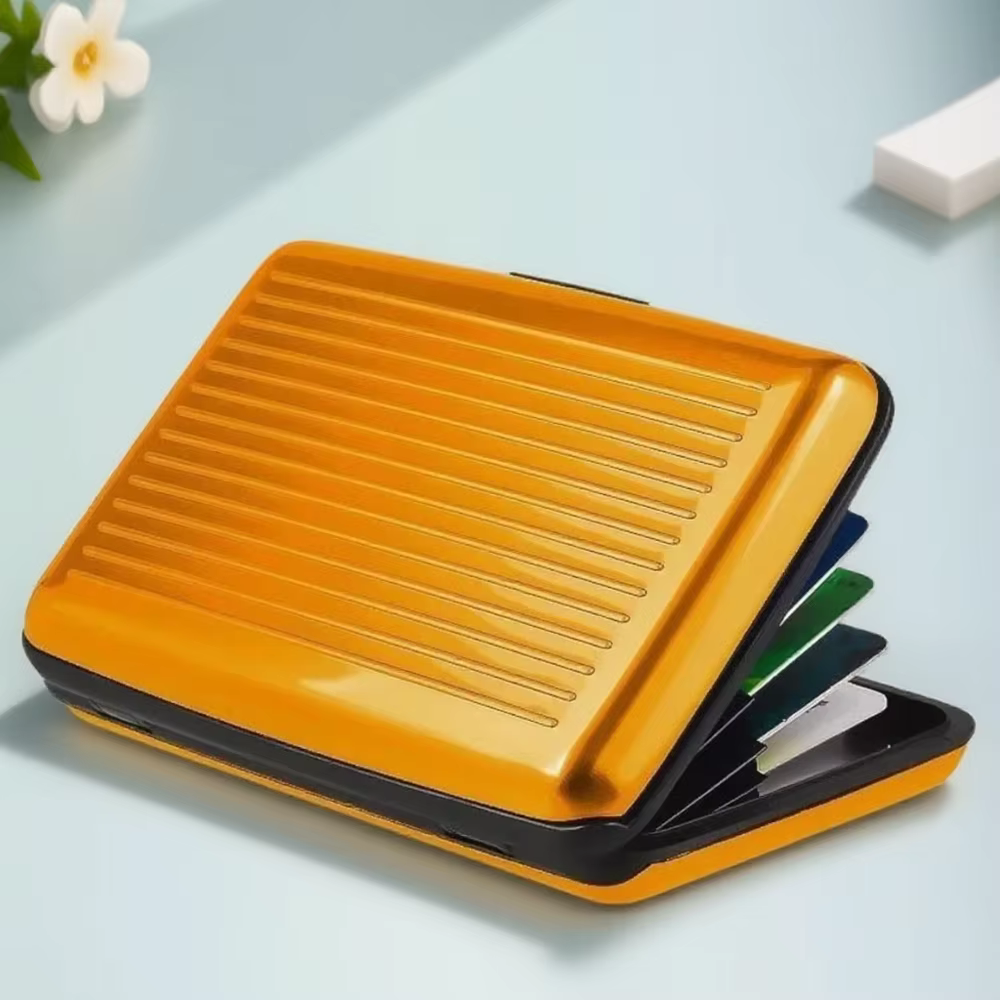 Portefeuille en aluminium porte-carte Anti-RFID hommes protecteur de carte de crédit étui rigide RFI