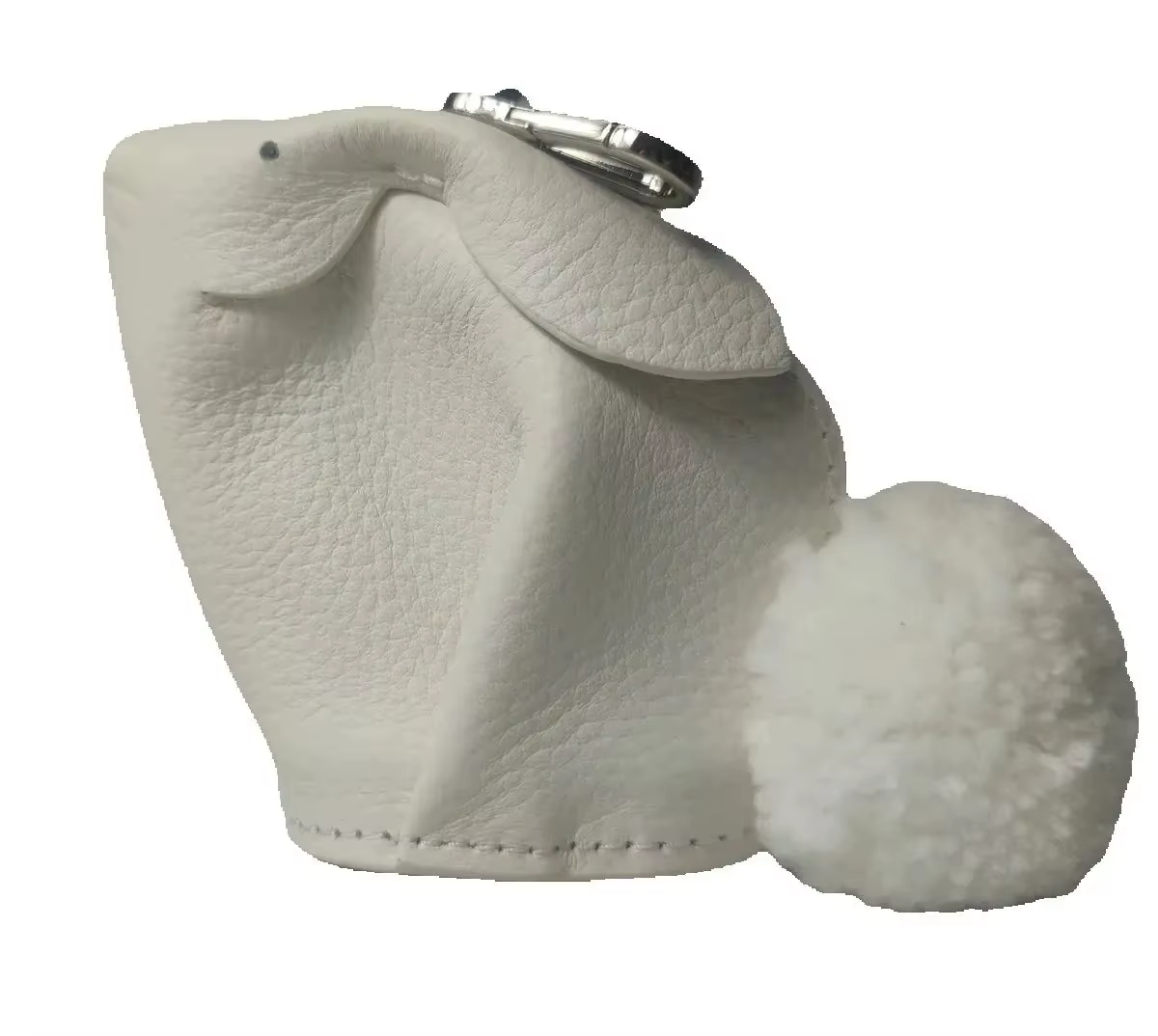 Porte-monnaie Lapin en Cuir Véritable Fait Main avec Breloque Lapin Mignon pour Fille, Mini Sac en F