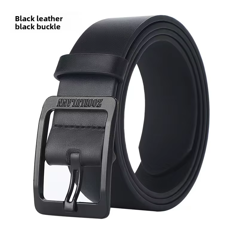 Ceinture en cuir PU noir pour homme, ceinture décontractée pour jeans, choix idéal pour les fêtes en