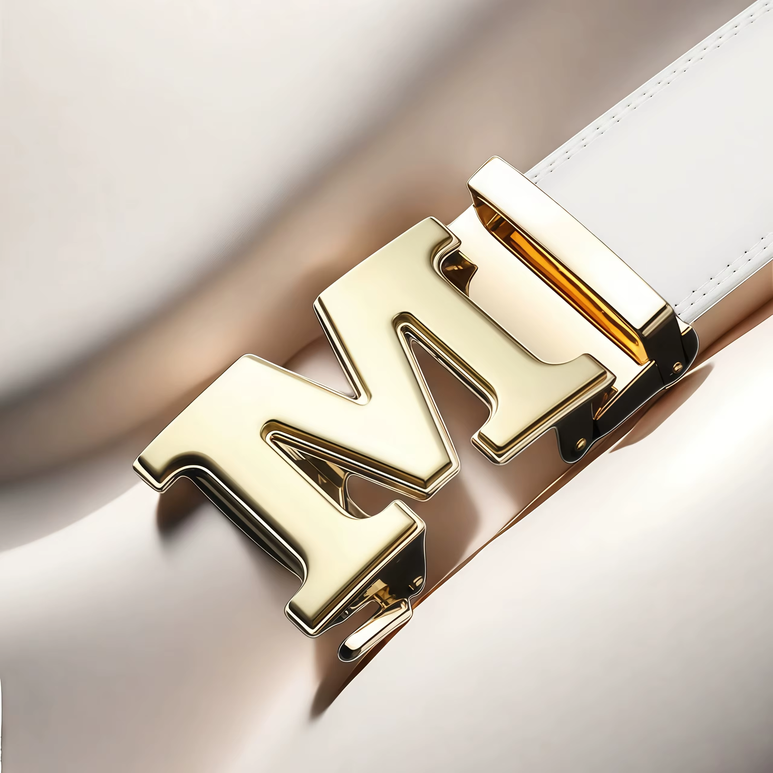Ceinture blanche pour homme 2026 avec boucle automatique en alliage – Tendance, décontractée, pour a