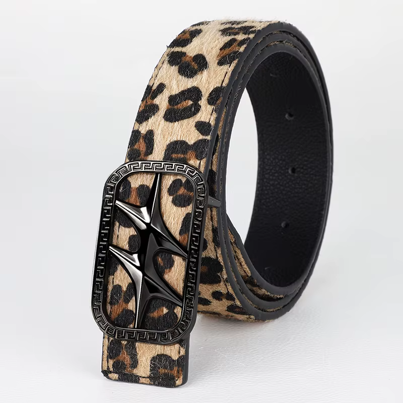 Ceinture réversible unisexe de haute qualité, boucle étoile, design réversible, cuir PU, style stree
