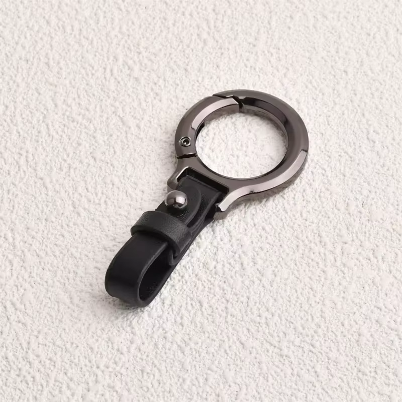 Porte-clés de voiture en cuir pour hommes et femmes, cadeau universel, anneau en métal durable, port