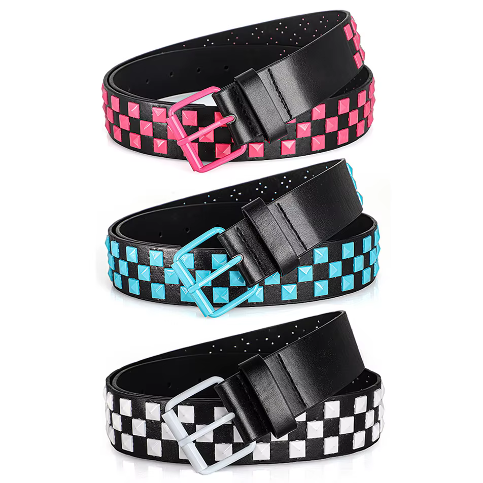 1Pc à la mode unisexe Rivet ceinture Punk HipHop Rock Y2K Style Dopamine couleur beau rue décontract