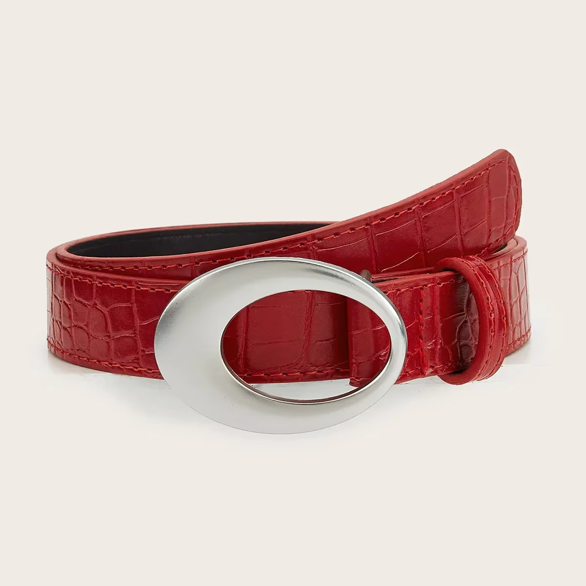 Ceinture à motif crocodile classique vintage américain pour femmes, ceinture à la mode, épingle simp