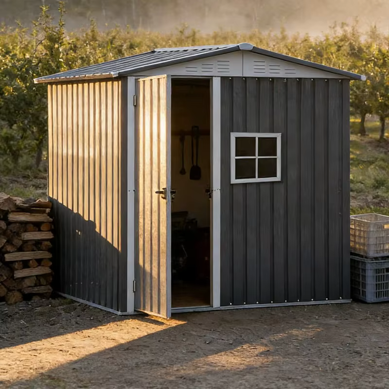 Abri de jardin en acier allié robuste 12x20FT, extra large, résistant aux intempéries, avec porte ve