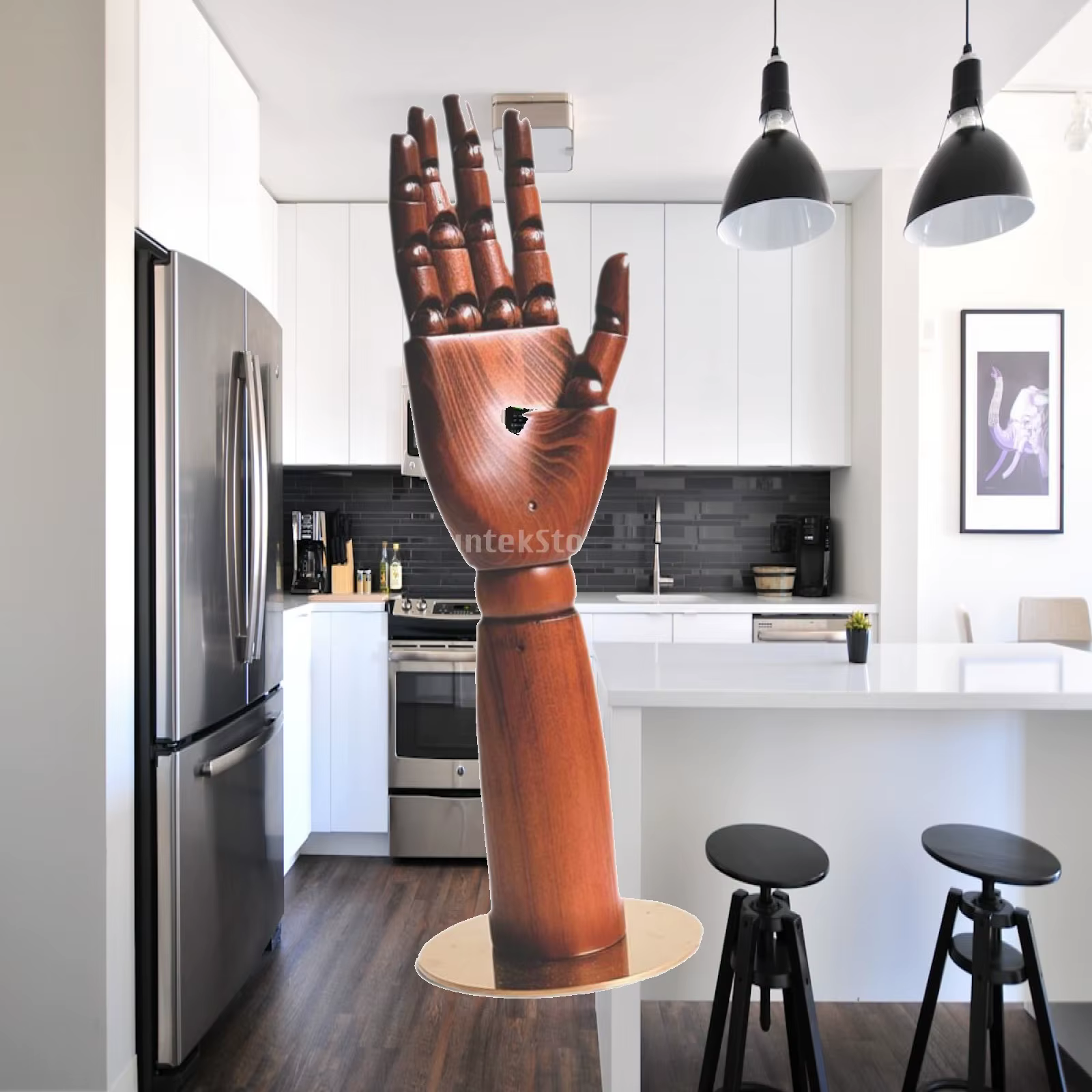 Présentoir à bijoux en forme de main avec doigts articulés, modèle de main en bois, mannequin pour g