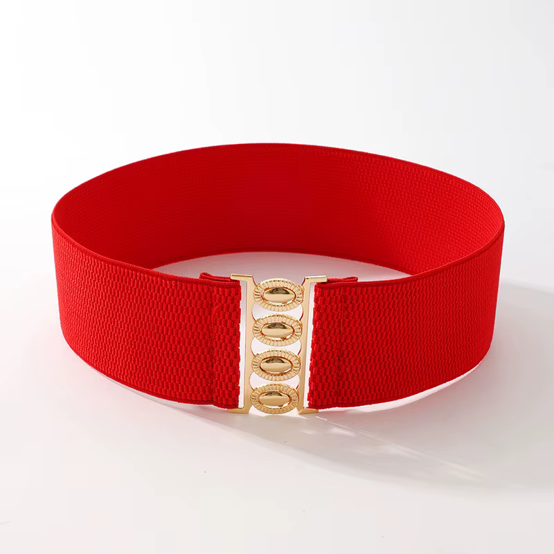 Ceinture large élastique réglable pour femmes avec jupe assortie – Conception de boucle simple, élég