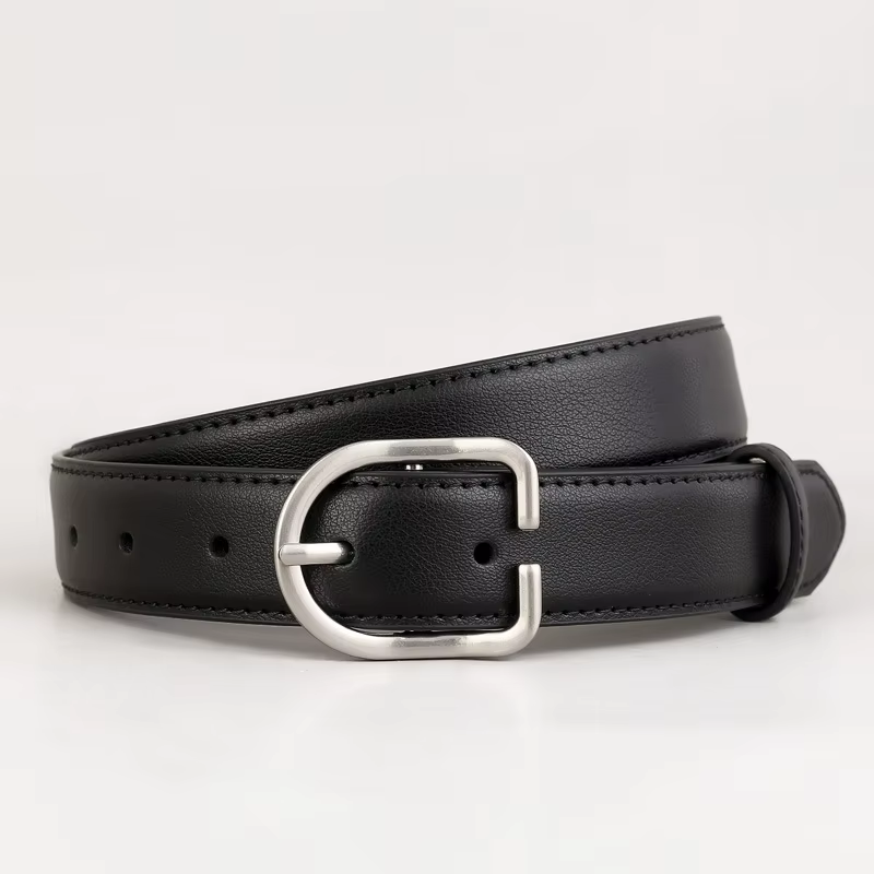 Ceintures de taille en cuir véritable pour femmes, noir, café, marron, mode, boucle en métal, sangle