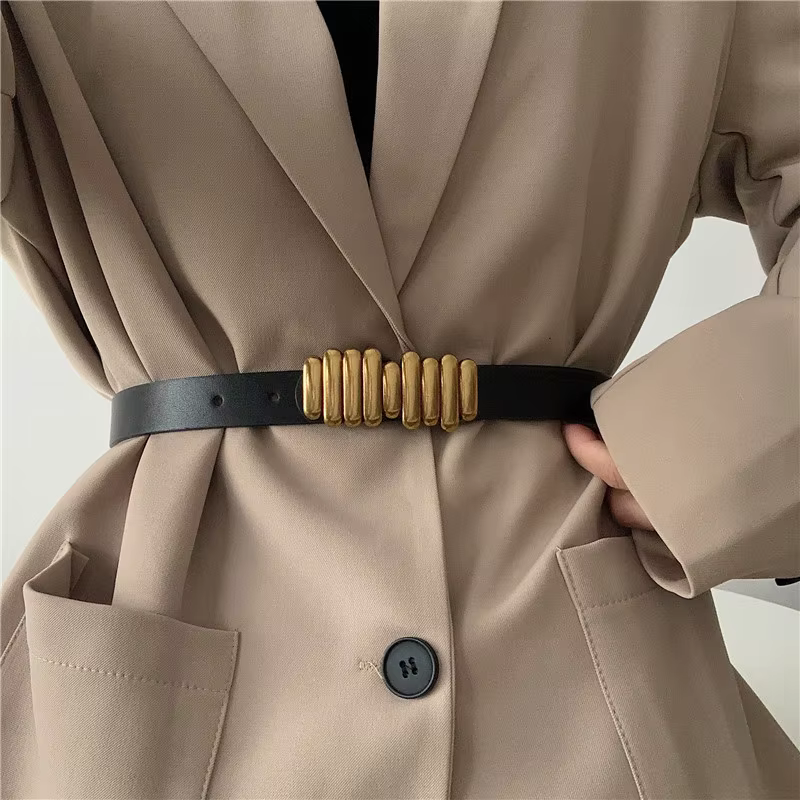 Ceinture tendance pour femme de style européen, inspirée du vintage, polyvalente pour chemises, mant