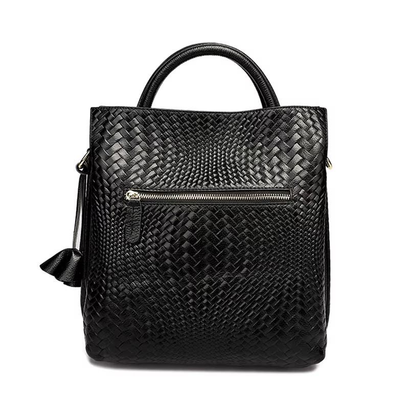 Sac à Main à Motif Tissé Noir pour Femme, Sacoche Décontractée, Polyvalente, Luxueuse, à la Mode