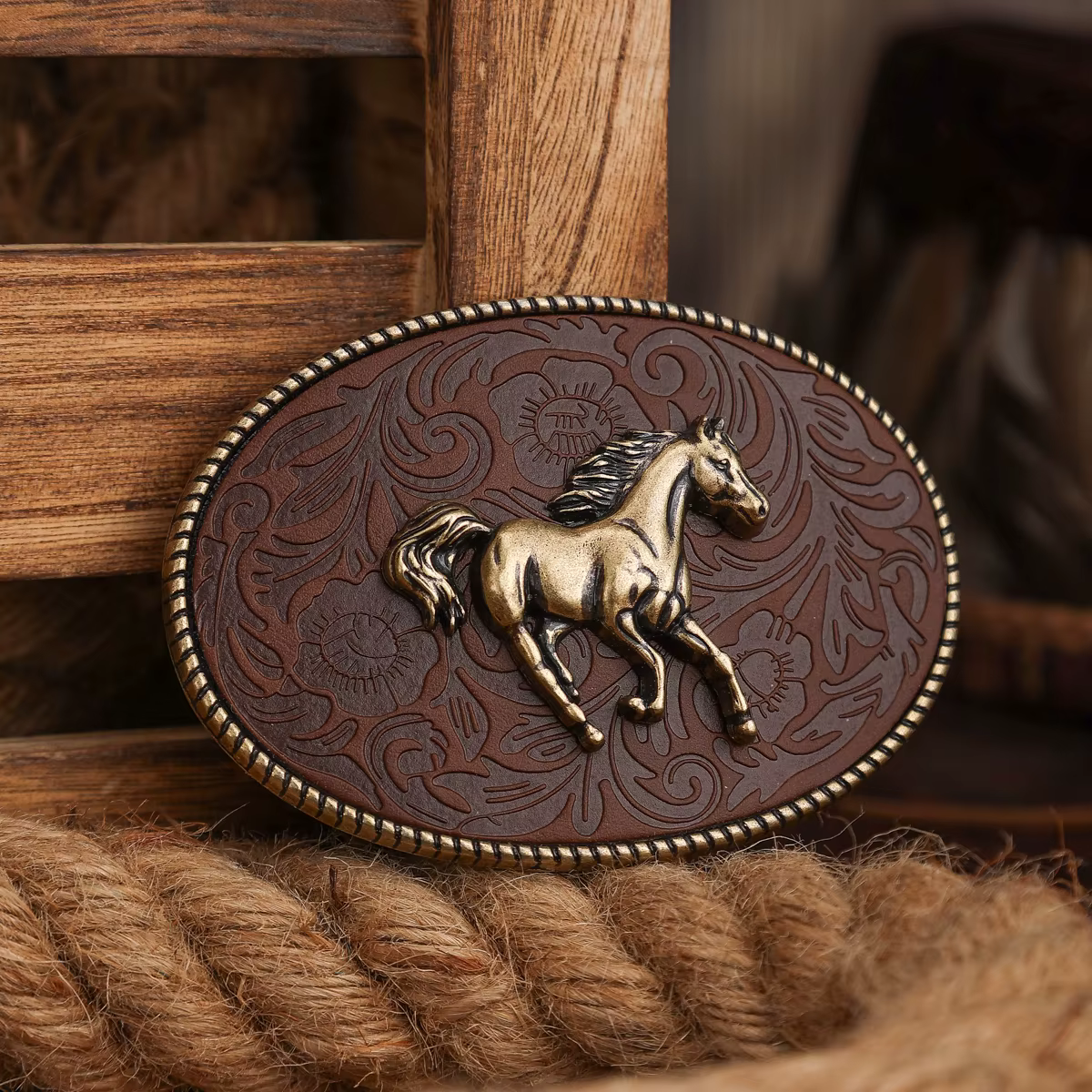 Boucle de ceinture de style western avec boucle en métal et motif de cheval : un succès garanti