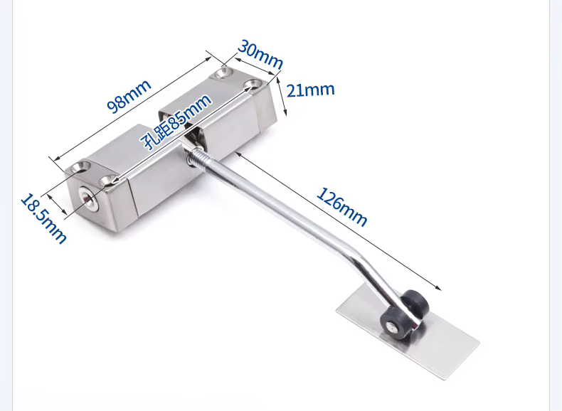 Ferme-porte automatique en acier inoxydable, dispositif de fermeture de porte à ressort réglable qui