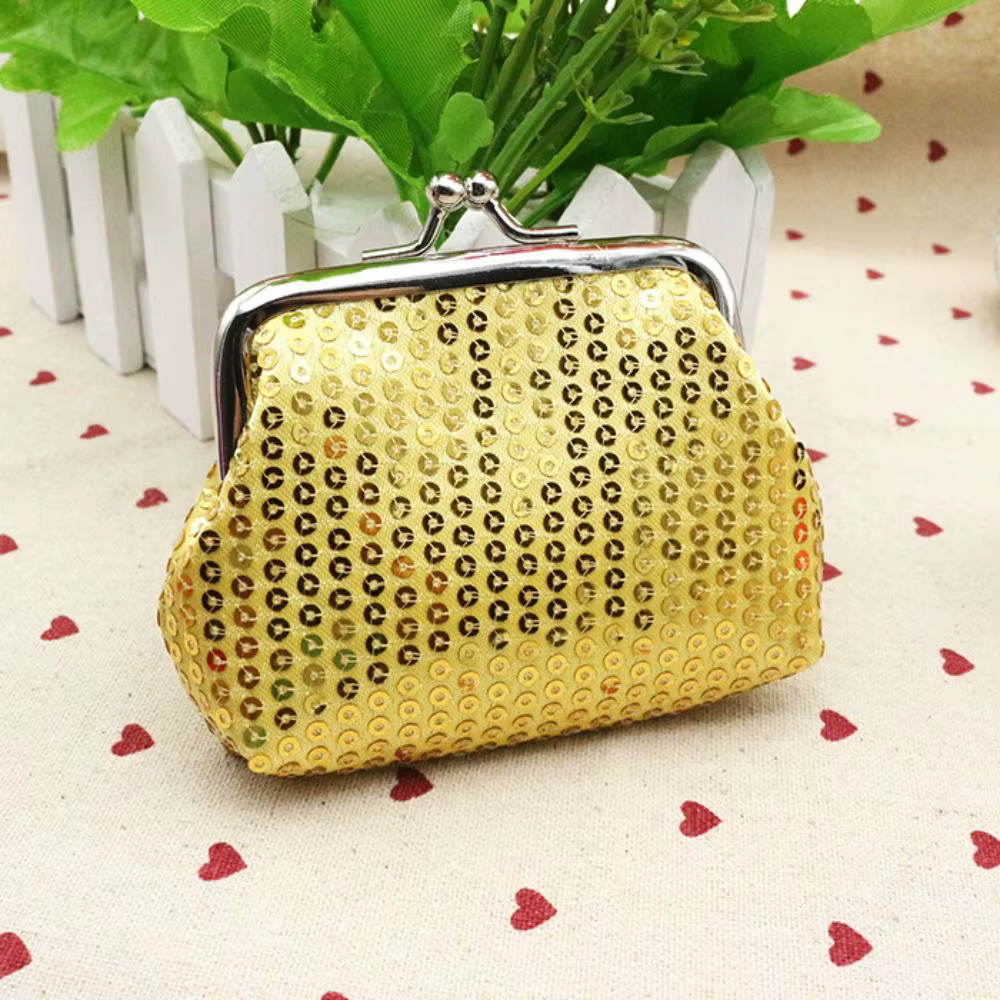 Porte-cartes à paillettes pour hommes, porte-monnaie portable, serrure à fermoir baiser, sac d'argen