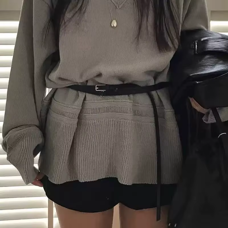 Ceinture à Double anneau Y2k pour femmes, jupe polyvalente, Design tendance, pour robes pull, chaîne