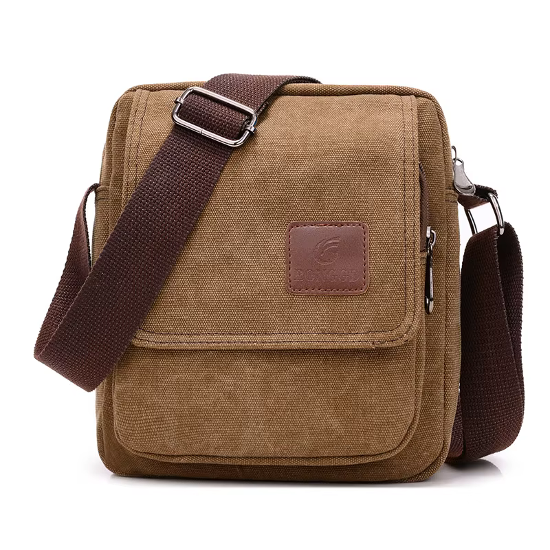 Sac bandoulière décontracté, sac bandoulière rétro en toile pour homme, idéal pour les sorties et le