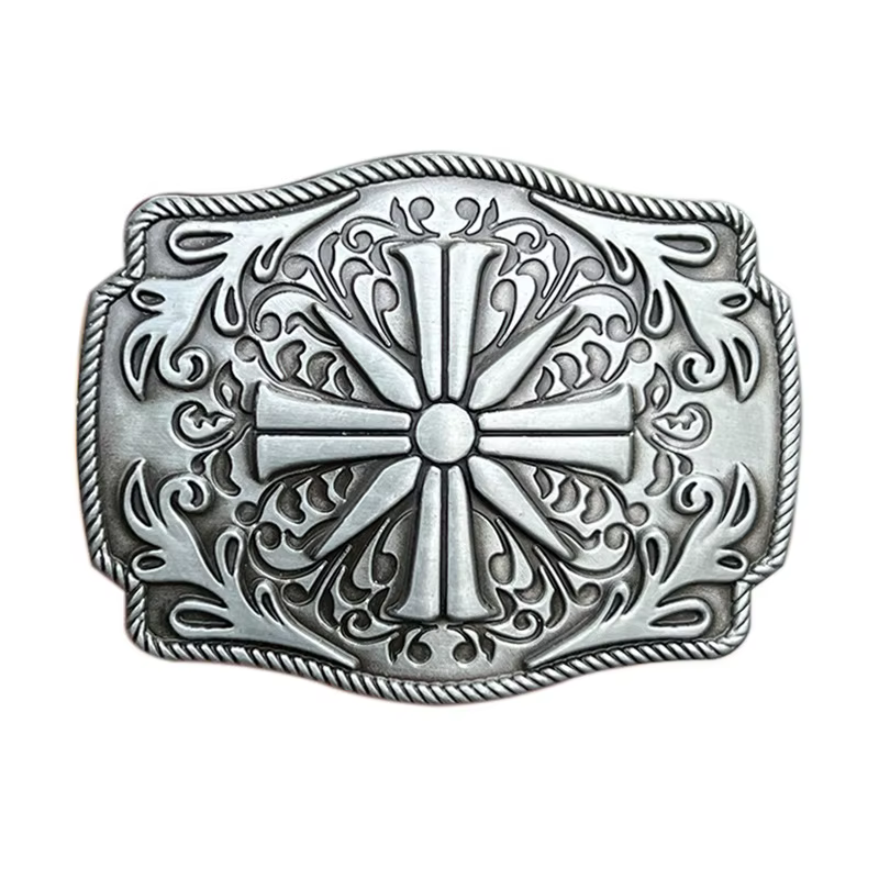 Boucle de ceinture croisée style occidental