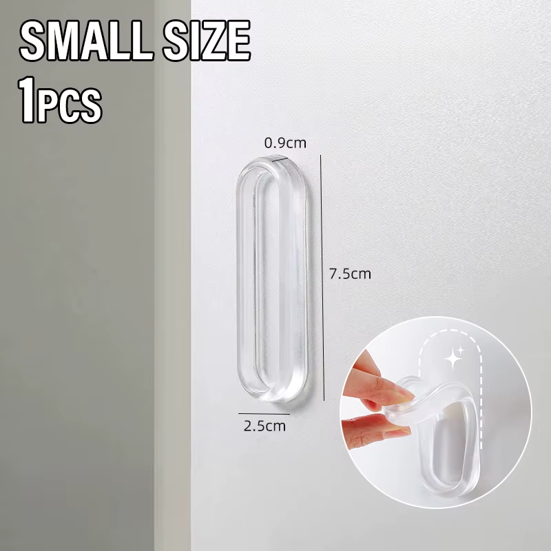 Poignée de porte invisible autocollante transparente en PU souple pour portes coulissantes, armoires