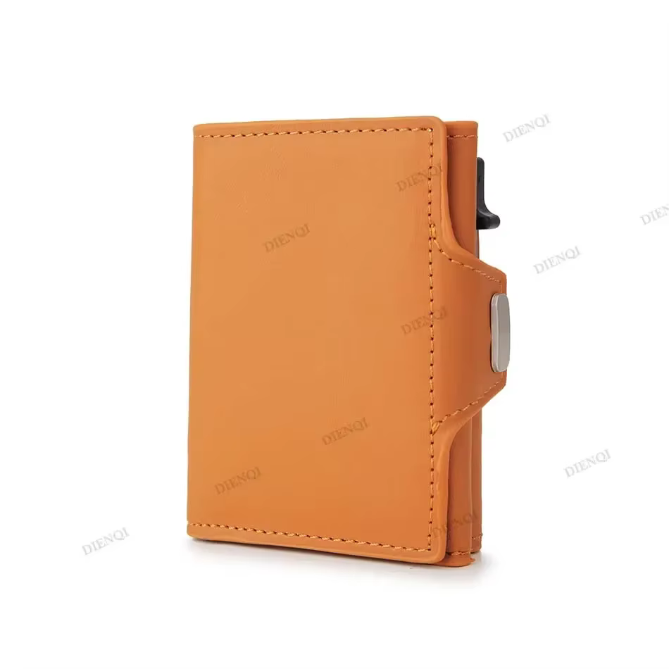 DIENQI-Porte-cartes en cuir PU pour hommes et femmes, portefeuilles, blocage RFID, portefeuille minc