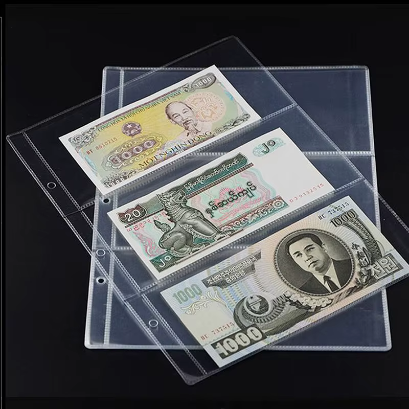 Album de collecte d'argent et de billets de banque, pocommuniste de support, cuir chevelu adt à 3 em