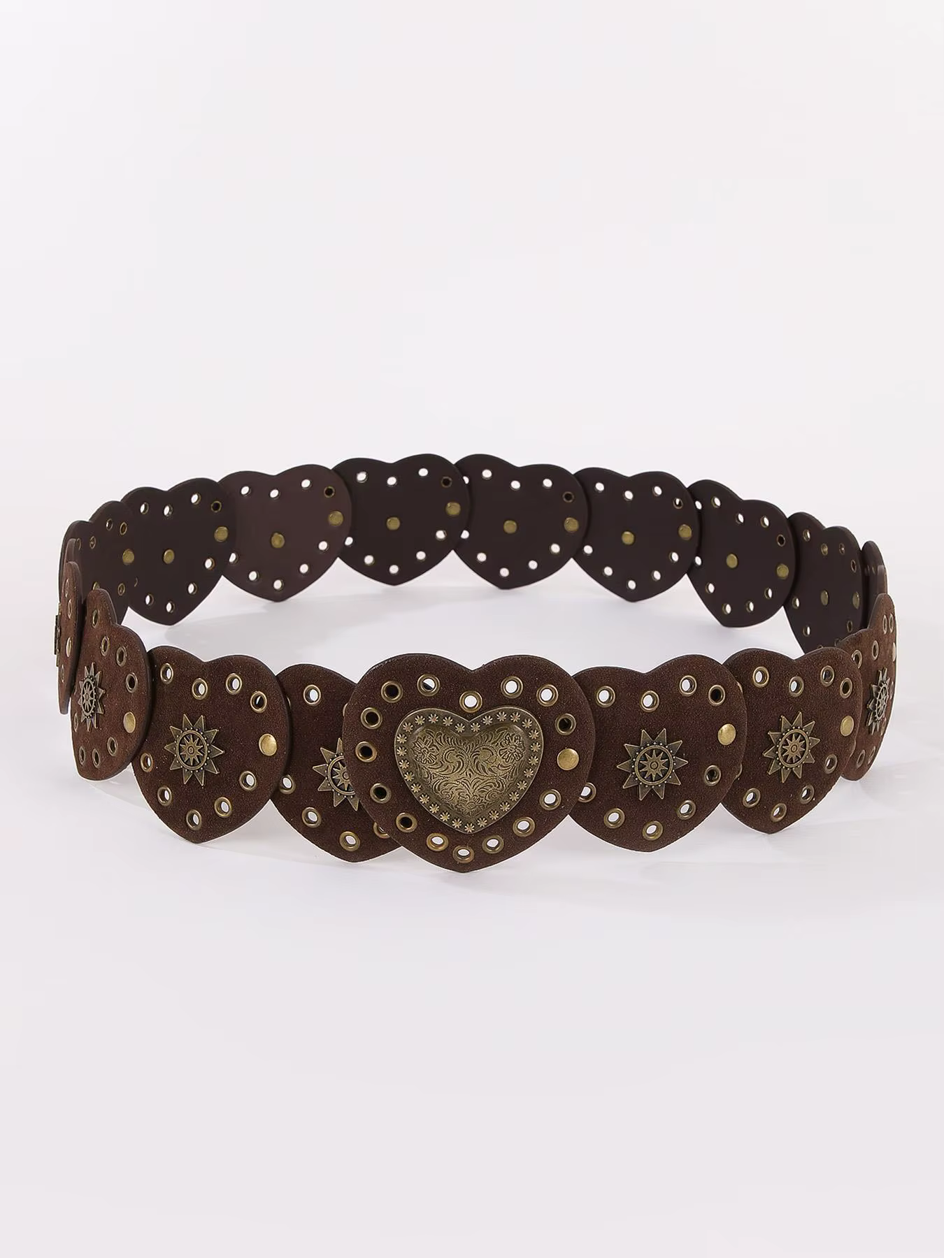 HERSHINE Ceinture 1 pièce en daim rétro à motifs de cœur pour femme, accessoire de robe de style boh
