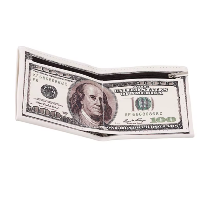 Portefeuille mignon en dollars jeunesse pour garçons et hommes, sac d'argent en cuir PU, cadeau de n