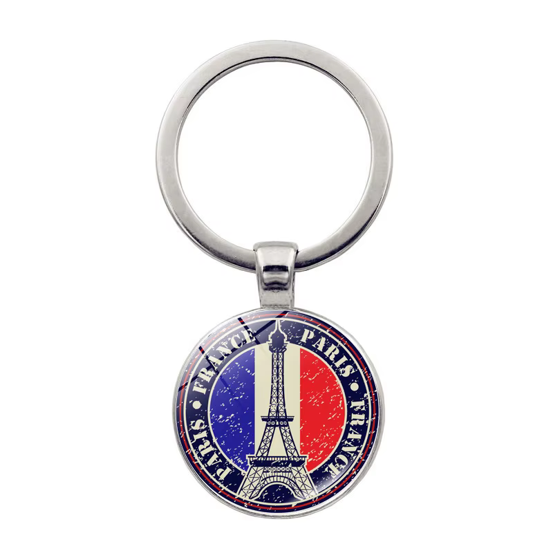 Porte-clés cadeaux Souvenirs de Paris, France 2024, tour Eiffel, arc de triomphe, drapeau National, 