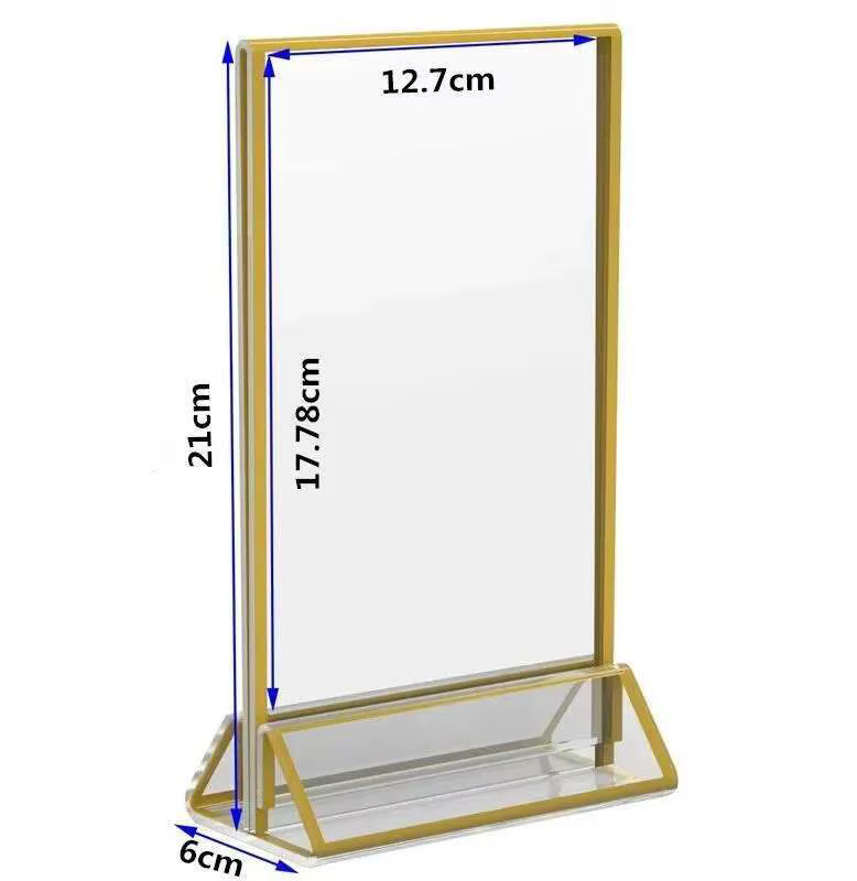 Support de panneau de Table transparent en acrylique, support de Menu de Restaurant, cadre en papier