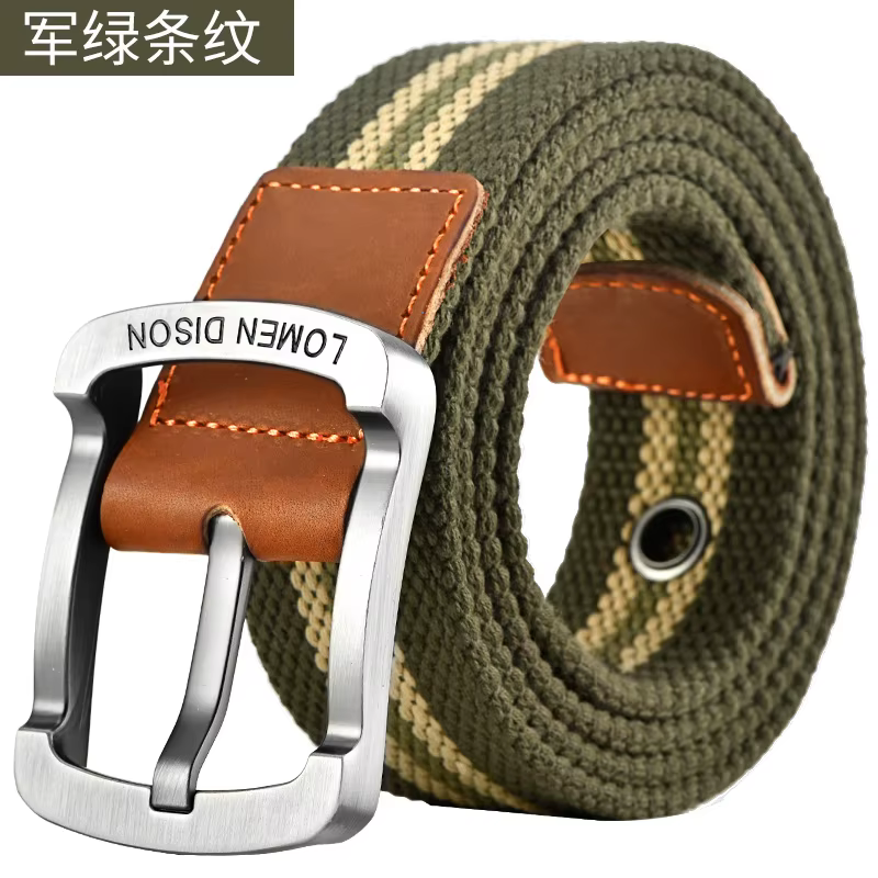 Ceinture pour hommes et femmes, boucle à aiguille, ceinture en toile, ceinture cargo décontractée, v